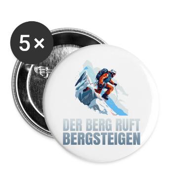 Der Berg ruft - Buttons groß 56 mm (5er Pack) - Weiß - Vorne