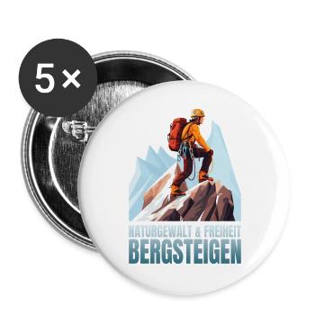 Naturgewalt Freiheit - Buttons groß 56 mm (5er Pack) - Weiß - Vorne