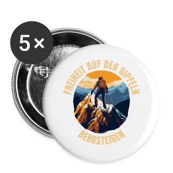 Freiheit auf den Gipfeln - Buttons groß 56 mm (5er Pack) - Weiß - Vorne