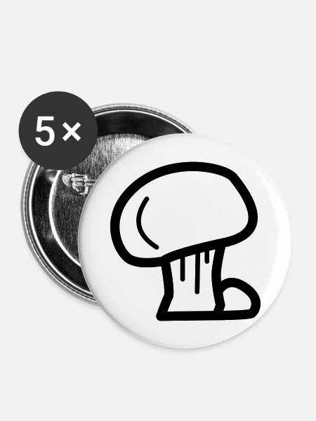 Pilz - Buttons groß 56 mm (5er Pack) - Weiß