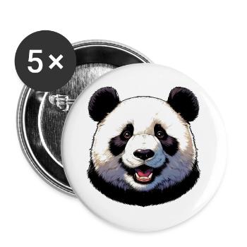 Panda - Buttons groß 56 mm (5er Pack) - Weiß - Vorne