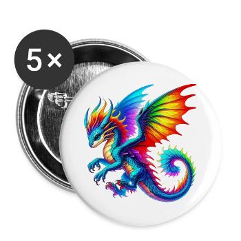 Dragon - Buttons large 2.2''/56 mm (5-pack) - white - Front