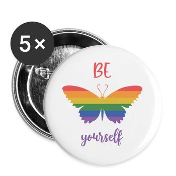 LGBT Pride Month - Be Yourself - Buttons large 2.2''/56 mm (5-pack) - white - Front