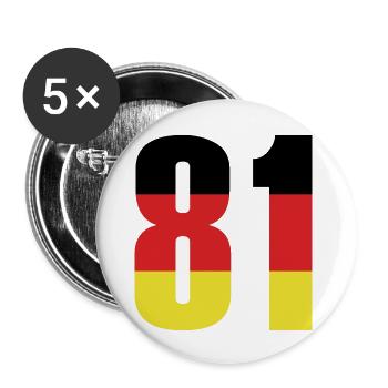 81 Number Germany Jersey - Buttons large 2.2''/56 mm (5-pack) - white - Front