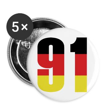 91 Numéro Allemagne Maillot - Lot de 5 grands badges (56 mm) - blanc - Devant