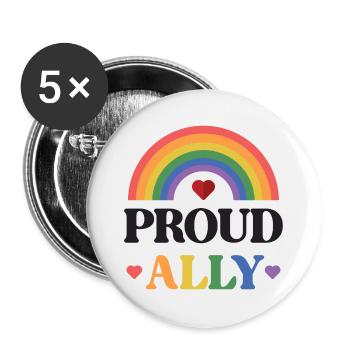 LGBTQ Pride Month - Proud Ally - Buttons large 2.2''/56 mm (5-pack) - white - Front