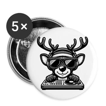 DJ Renne - Lot de 5 grands badges (56 mm) - blanc - Devant