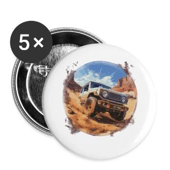 Jimny 4x4 Offroad Car - Buttons large 2.2''/56 mm (5-pack) - white - Front