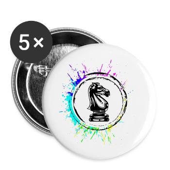 Horse Chess Piece - Buttons large 2.2''/56 mm (5-pack) - white - Front