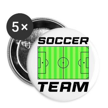 rasen fussball soccer team - Buttons groß 56 mm (5er Pack) - Weiß - Vorne