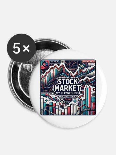 Stock Market Trading meine Passion - Buttons groß 56 mm (5er Pack) - Weiß