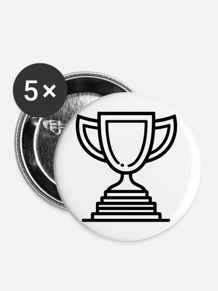 Trophäe - Buttons groß 56 mm (5er Pack) - Weiß
