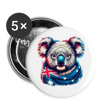 Koala - Lot de 5 grands badges (56 mm) - blanc - Devant