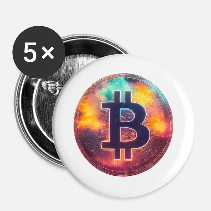 Spectacular Bitcoin - Buttons large 2.2''/56 mm (5-pack) - white