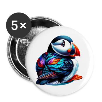 Puffin - Buttons large 2.2''/56 mm (5-pack) - white - Front