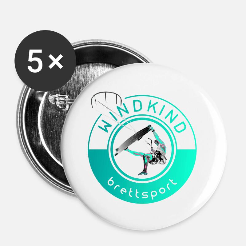 Windkind kiter - Buttons large 2.2''/56 mm (5-pack) - white