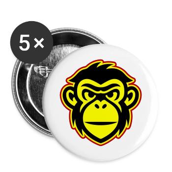 Monkey Head - Buttons large 2.2''/56 mm (5-pack) - white - Front