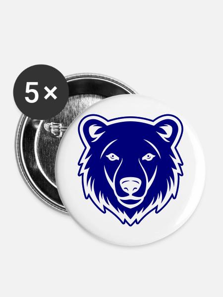 Eisbär Kopf Polar bär - Buttons groß 56 mm (5er Pack) - Weiß