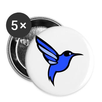 oiseau colibri - Lot de 5 grands badges (56 mm) - blanc - Devant