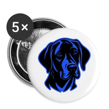Labrador Dog Head - Buttons large 2.2''/56 mm (5-pack) - white - Front