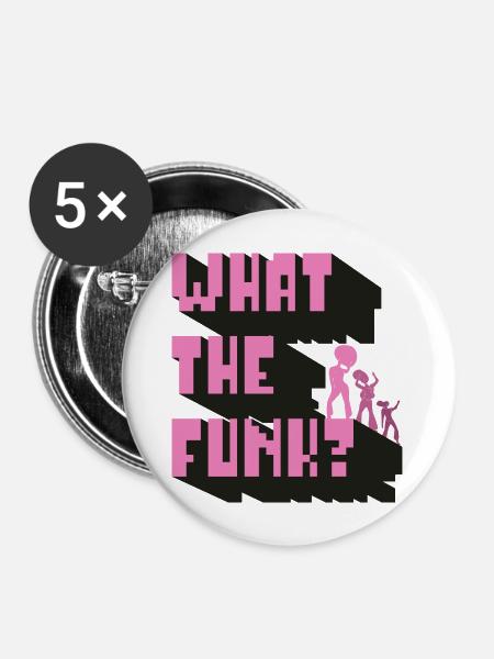 what the funk - Buttons groß 56 mm (5er Pack) - Weiß