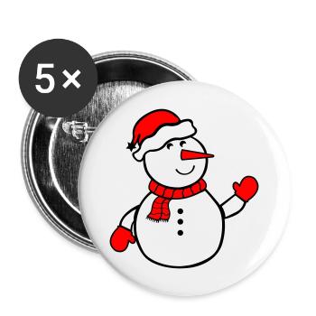 schneemann - Buttons groß 56 mm (5er Pack) - Weiß - Vorne