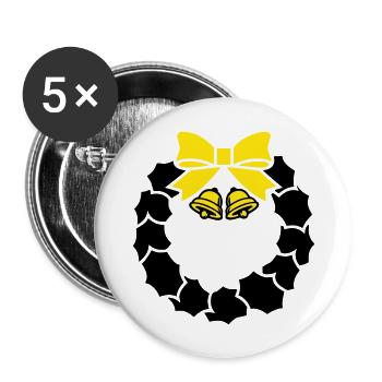 kranz glocken 002 - Buttons groß 56 mm (5er Pack) - Weiß - Vorne