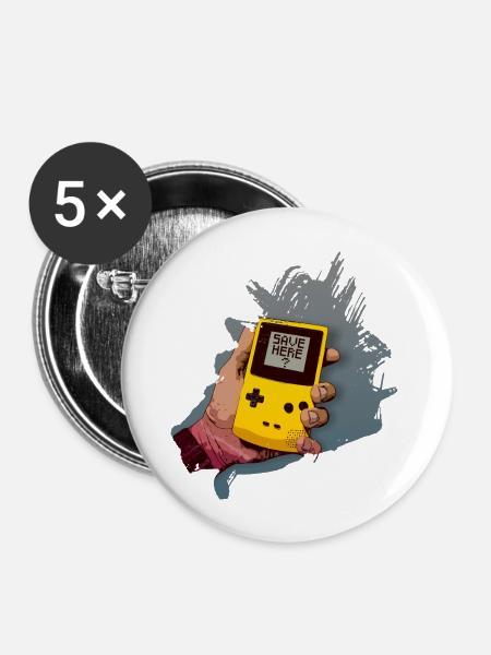save here? - Buttons groß 56 mm (5er Pack) - Weiß