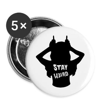 Rebellion Silhouette: Stay Weird - Buttons groß 56 mm (5er Pack) - Weiß - Vorne