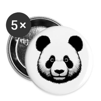 Panda - Buttons groß 56 mm (5er Pack) - Weiß - Vorne