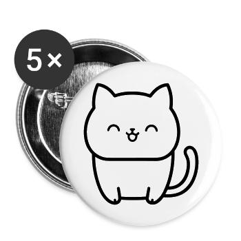 cat - Buttons large 2.2''/56 mm (5-pack) - white - Front
