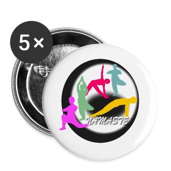 Yoga Logo - Buttons large 2.2''/56 mm (5-pack) - white - Front