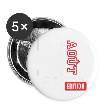 Limitiertes Geburtstagsgeschenk August 2018 - Buttons groß 56 mm (5er Pack) - Weiß - Vorne