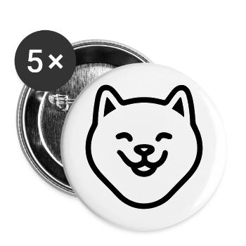 Dog - Buttons large 2.2''/56 mm (5-pack) - white - Front