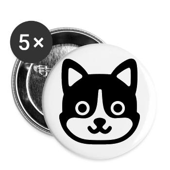 Dog - Buttons large 2.2''/56 mm (5-pack) - white - Front