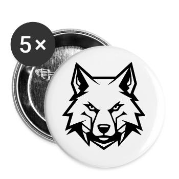 Bad Wolf - Buttons large 2.2''/56 mm (5-pack) - white - Front
