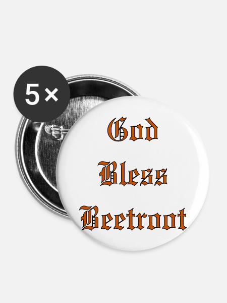 GodBlessBeetroot - Buttons groß 56 mm (5er Pack) - Weiß