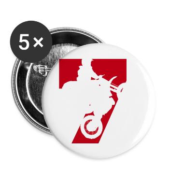 Moto 7 motard - Lot de 5 grands badges (56 mm) - blanc - Devant