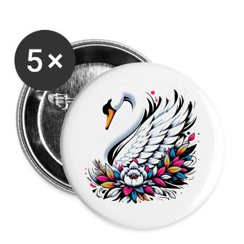 Swan - Buttons large 2.2''/56 mm (5-pack) - white - Front