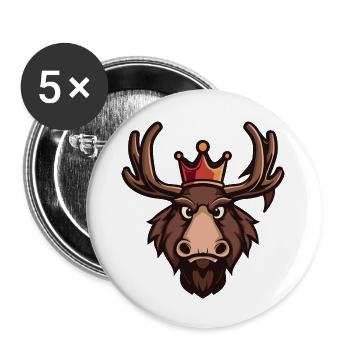 Moose Head Crown - Buttons large 2.2''/56 mm (5-pack) - white - Front