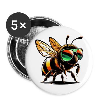 Bee - Buttons large 2.2''/56 mm (5-pack) - white - Front