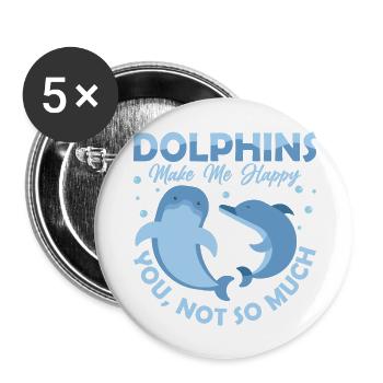 Les dauphins me rendent heureux Biologie marine Plage Vacati - Lot de 5 grands badges (56 mm) - blanc - Devant