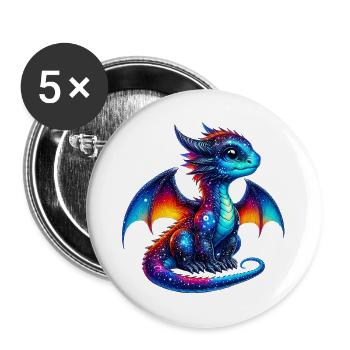 Dragon - Buttons large 2.2''/56 mm (5-pack) - white - Front
