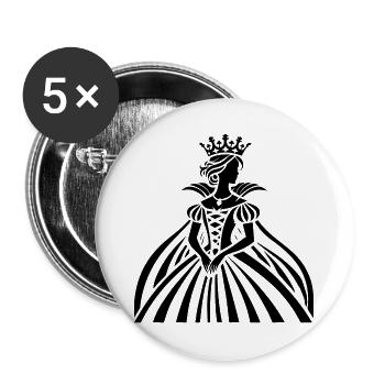 Majestätische Königin: Dein Symbol für Stärke - Buttons groß 56 mm (5er Pack) - Weiß - Vorne