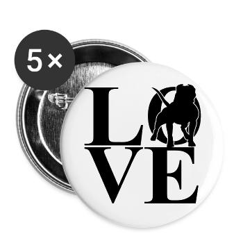 American Bulldog Love Dog Motif - Buttons large 2.2''/56 mm (5-pack) - white - Front