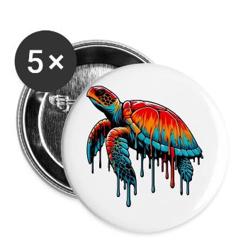 Turtle - Buttons large 2.2''/56 mm (5-pack) - white - Front