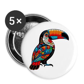 Toucan - Lot de 5 grands badges (56 mm) - blanc - Devant