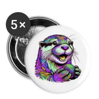 Otter - Buttons large 2.2''/56 mm (5-pack) - white - Front