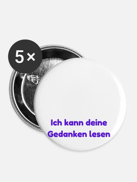 Ich kann deine Gedanken lesen - Buttons groß 56 mm (5er Pack) - Weiß