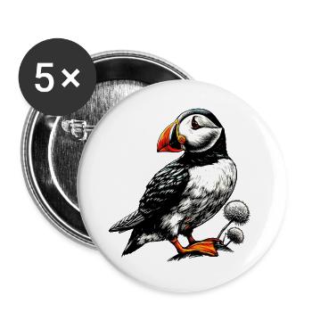 Puffin - Buttons large 2.2''/56 mm (5-pack) - white - Front